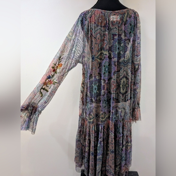 Johnny Was Long Sleeve Mesh Midi - Picture 3 of 4